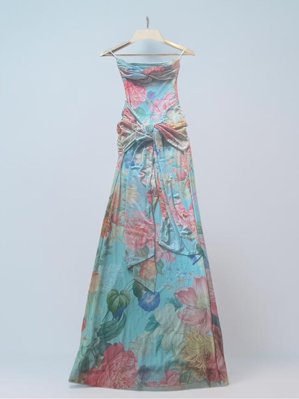 AFRM Rosalie Strapless DropWaist Maxi Dress Watercolor Floral Pattern Sz XXS NWT - Picture 3 of 10